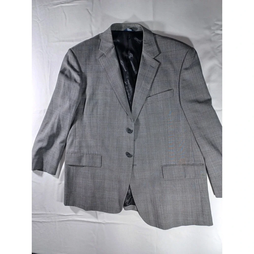 Botany Five Hundred Mens Blazer Suit‎ Jacket Super 110s Wool Blend Gray Plaid
